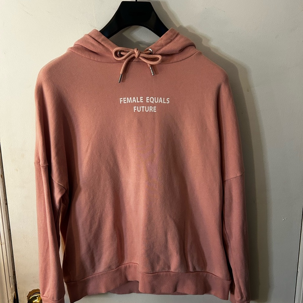 H&M Pink Slogan Hoodie